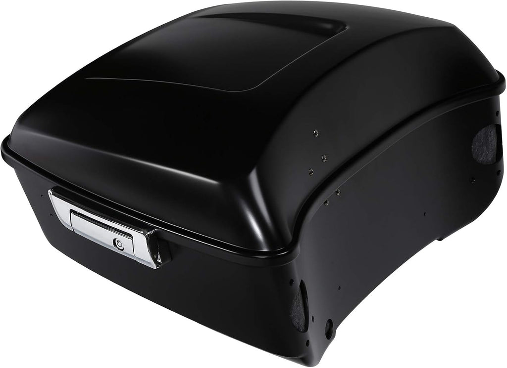 TCMT Black Denim 13.7' King Trunk W/Latch Key with Speaker Cut Outs Fit For Harley Trunk Touring CVO Road King Road Glide Street Glide Electra Glide Ultra Limited 2014-2025