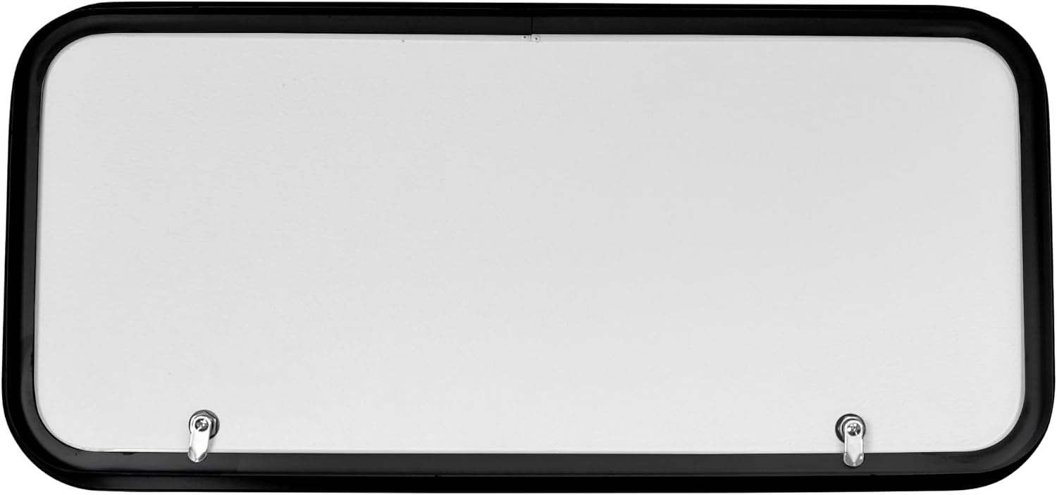 RV Baggage Door 36' Wide X 16' High with Rounded Corners and Thumblocks for RV's- Compartment Access Storage Doors with Top Hinge- Camper Trailer Motor Home- Black