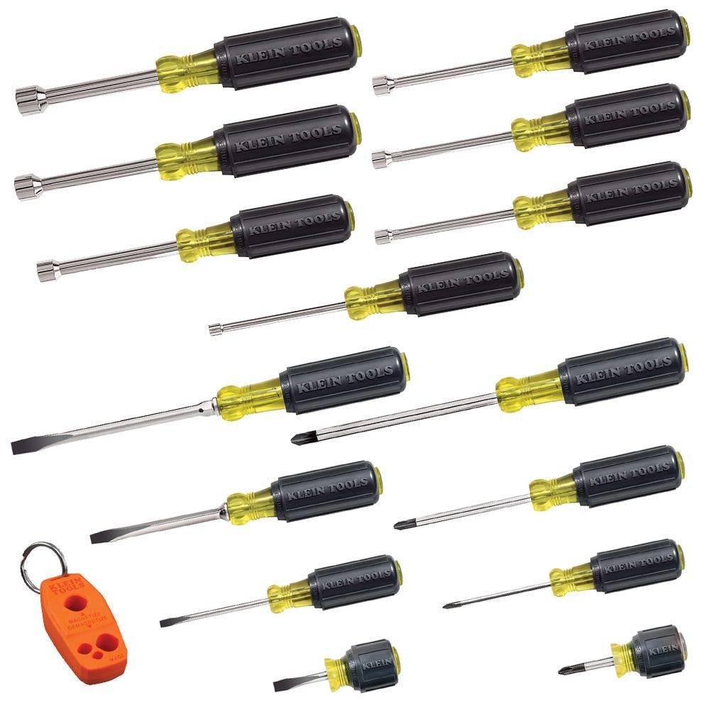 Diagonal-Cutting, Needle-Nose, Side-Cutting High Leverage Linesman Pliers, Cutter, Crimper & Tool Set, Screwdriver, Nut Driver Tool Kit with Assorted Tips, Nut Drivers, Magnetizer/De-Magnetizer