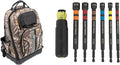 Klein Tools Tradesman Pro XL 40-Pocket Camo Tool Backpack and 6-Piece Ratcheting Impact Rated Hollow Magnetic Nut Driver Set