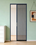No Drill Retractable Sliding Screen Door 80 in High, Pet Proof Folding Doors Interior Room Divider, Breathable Screen Mesh Doors with Aluminum Frame(28x80in(71.1x203.2cm))