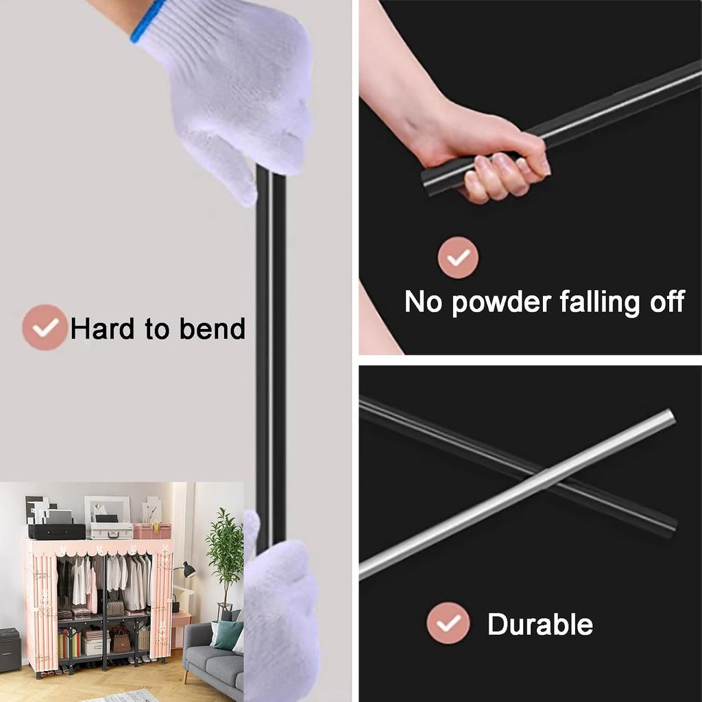Portable Closet Organizers Wardrobe with Shelves and Hanging Rod Non-Woven Fabric Cover Clothing Rack Closet Rack for Cloakroom Bedroom(Blue,L100*W45*H170cm)