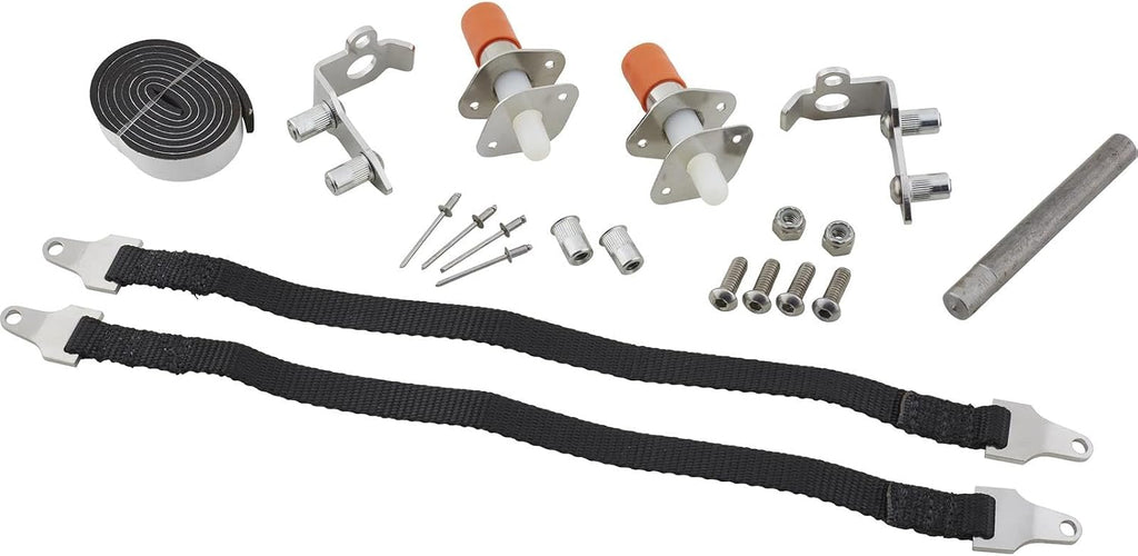Speedway Motors Hidden Pickup Tailgate Latch Kit with 16 Inch Straps Stainless Steel Rust Free Rattle Free Design Universal Fit Clean Classic Truck Look