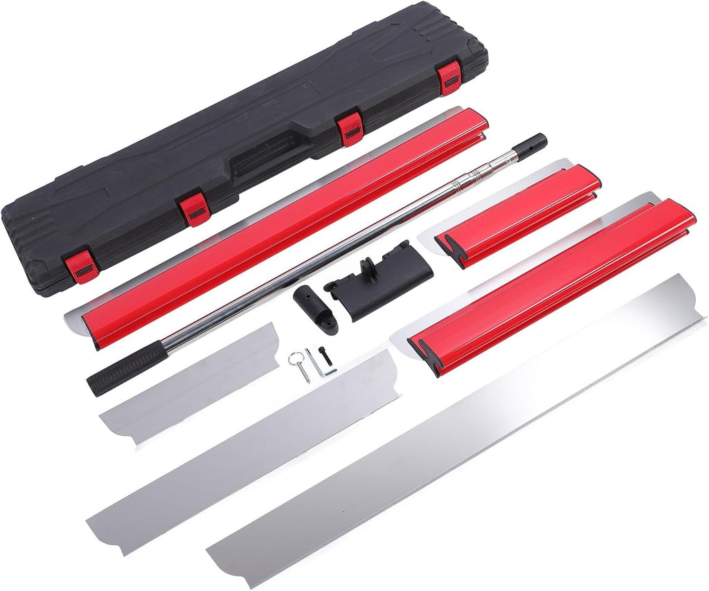 Skimming Blades Kit with Telescopic Handle, ABS and Stainless Steel, Ergonomic Design, for Texturing Ceilings and Walls, Construction Tools, Drywall Roller, Taping Knife
