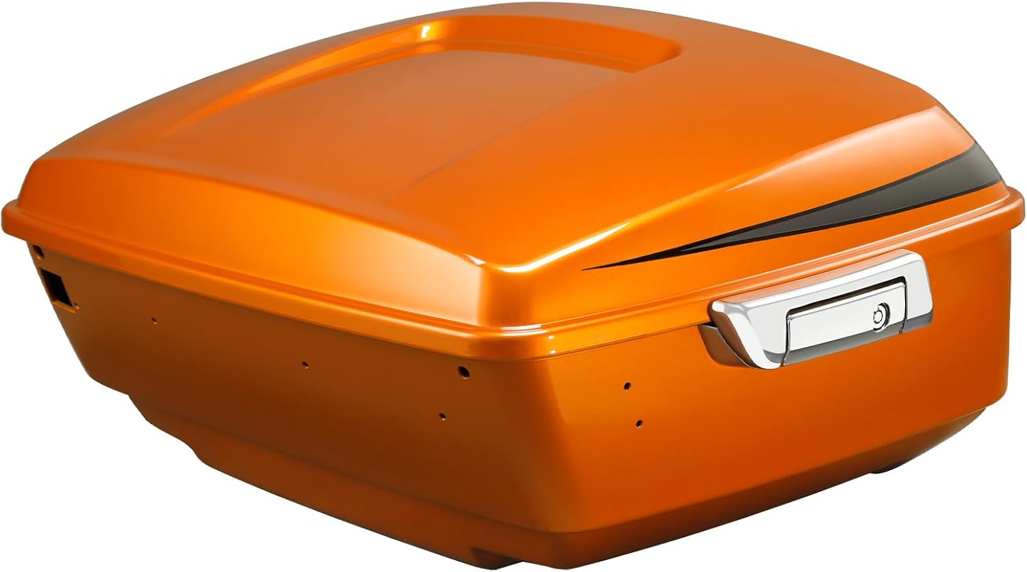 TCMT 13.7' King Motorcycle Trunk Box W/Latch Key Fit For Harley 2014-2025 Touring CVO Road King Road Glide Street Glide Electra Glide Ultra Limited Scorched Orange/Black Denim