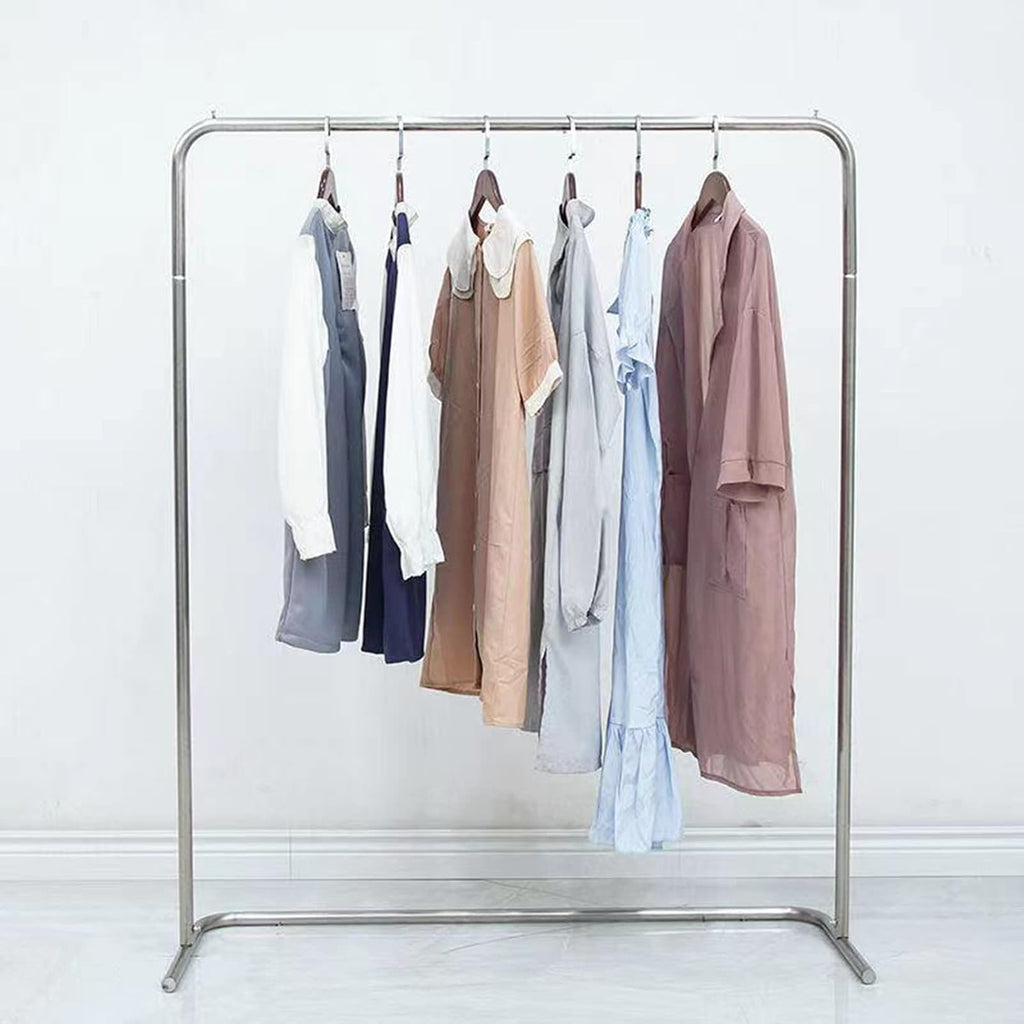 Clothing rack Minimalist Style Clothing Rack Heavy Duty Stainless Steel Garment Rack Living Room Single Lever Clothes Rack Retail Clothing Display Rack,One Color 100x40x160cm