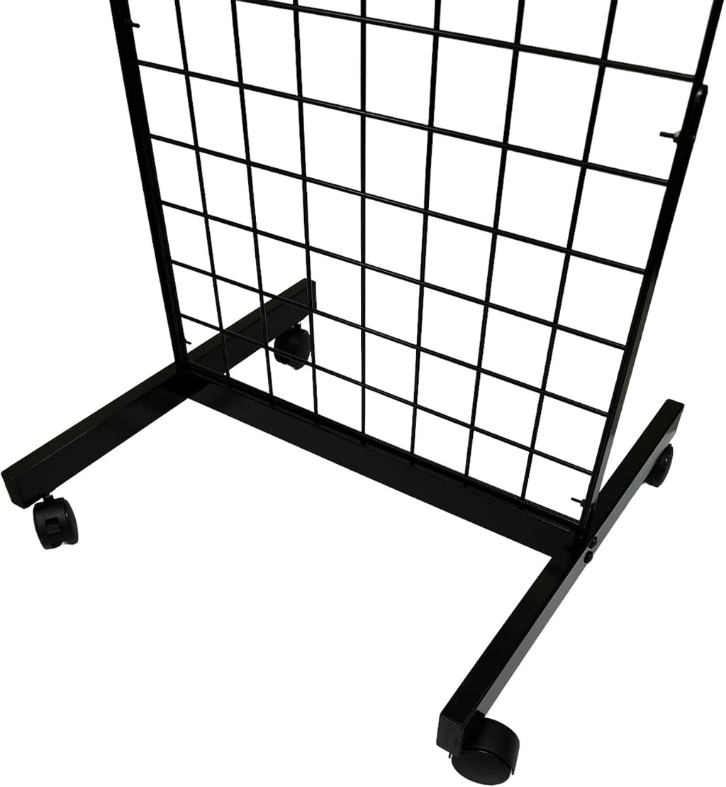 Only Hangers Black 2' x 6' Heavy Duty Rolling Gridwall Display Panel - Set of 1 and Set of 2 (SET OF 2)