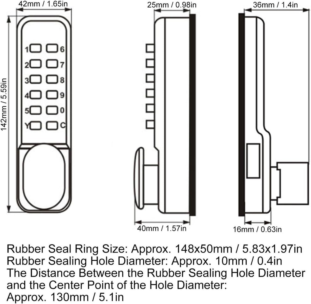 Mechanical keyless Entry Door Lock Mechanical Combination Lock Anti-Theft Combination Lock Two-Way Door Glass Door Wooden Door Office Entrance Lock