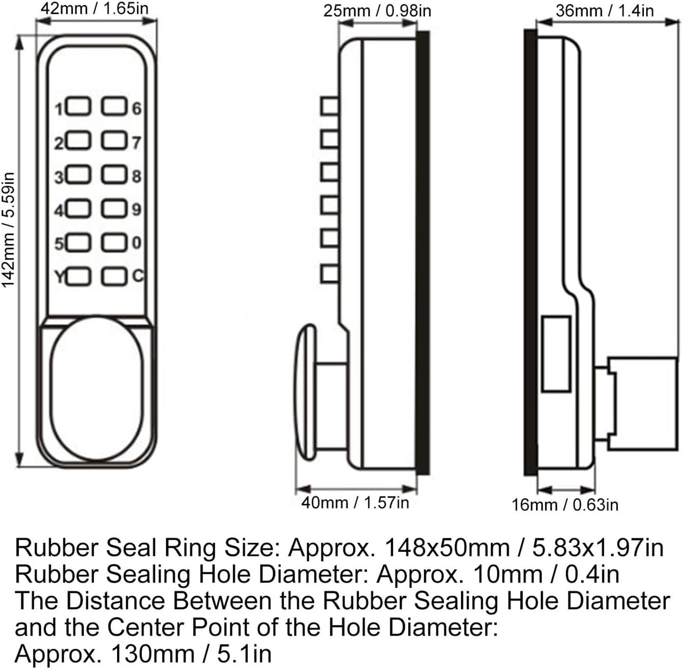 Mechanical keyless Entry Door Lock Mechanical Combination Lock Anti-Theft Combination Lock Two-Way Door Glass Door Wooden Door Office Entrance Lock