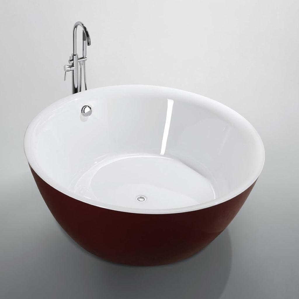 BA6832RD Prato 59 inch Freestanding Bathtub in Glossy Red, 59'