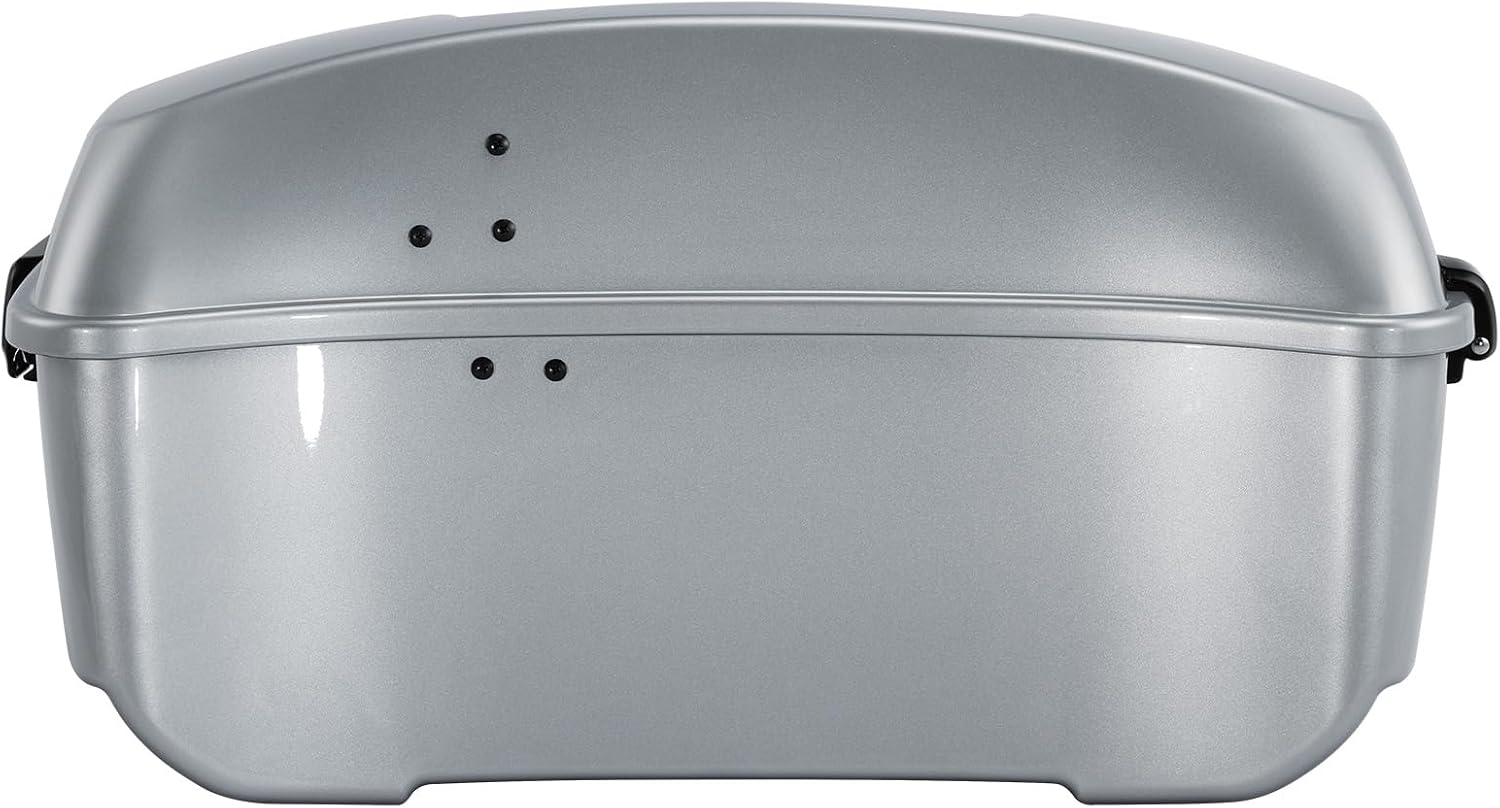 King Motorcycle Trunk Box Fit for Harley Touring 2014-2025 CVO Road King Road Glide Street Glide Electra Glide Ultra Limited Atlas Silver Metallic Pack