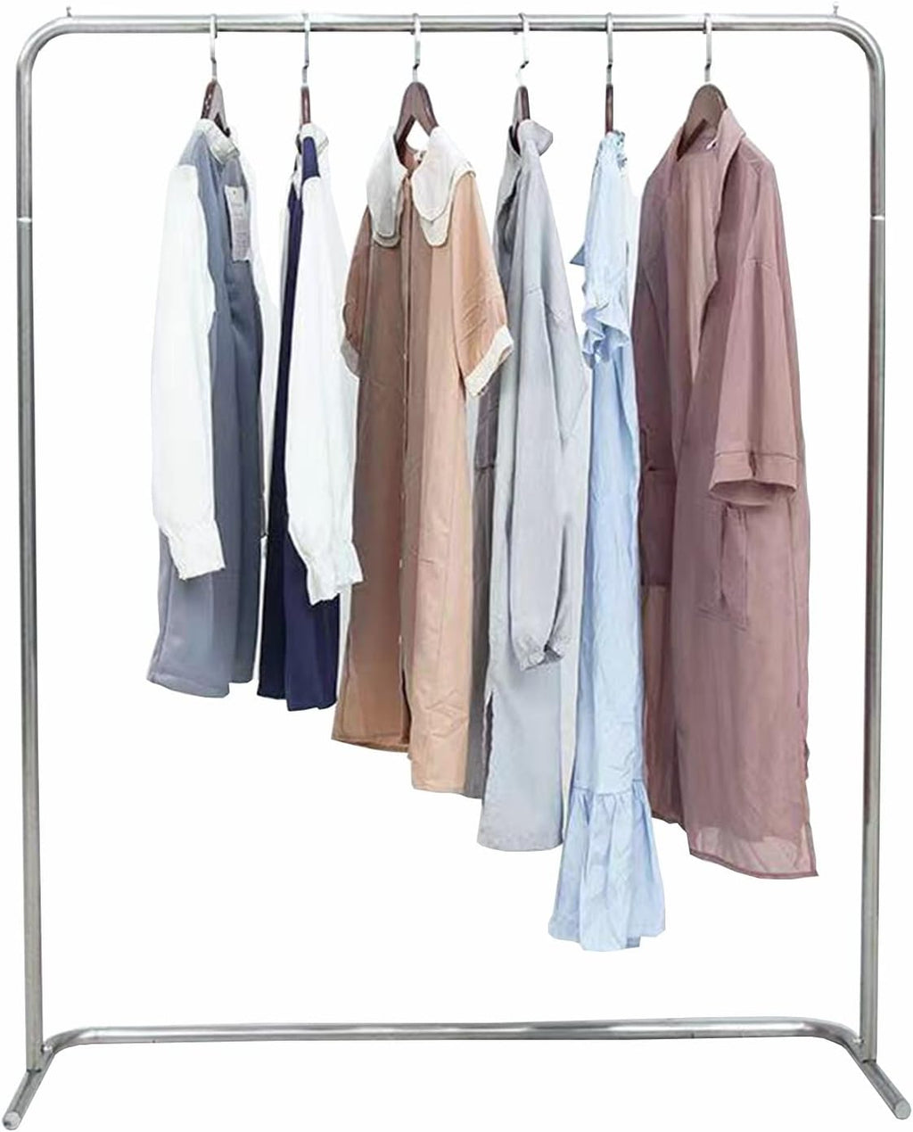 Clothing rack Minimalist Style Clothing Rack Heavy Duty Stainless Steel Garment Rack Living Room Single Lever Clothes Rack Retail Clothing Display Rack,One Color 100x40x160cm
