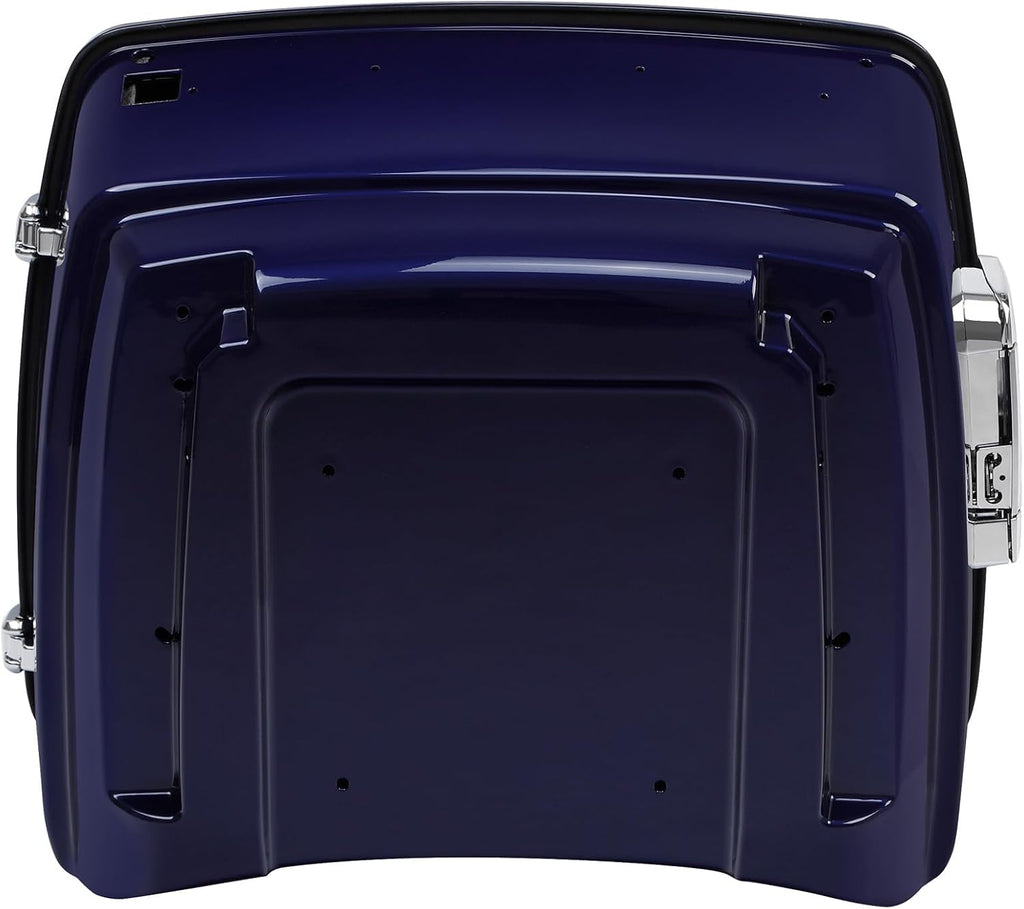 TCMT 13.7' King Motorcycle Trunk Box W/Latch Key Fit For Harley 2014-2025 Touring CVO Road King Road Glide Street Glide Electra Glide Ultra Limited Zephyr Blue/Black Sunglo