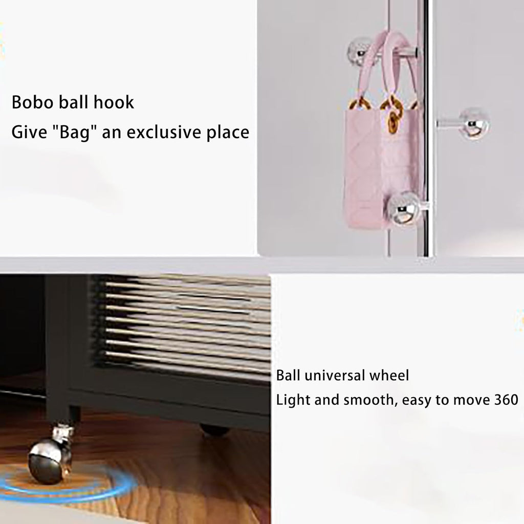 Clothes Rack on wheels, Clothing Rack with Bottom Mesh Storage Shelf, Heavy Duty Garment Racks for Hanging Clothes, for Bedroom Laundry Living Room, Metal Clothing Rack