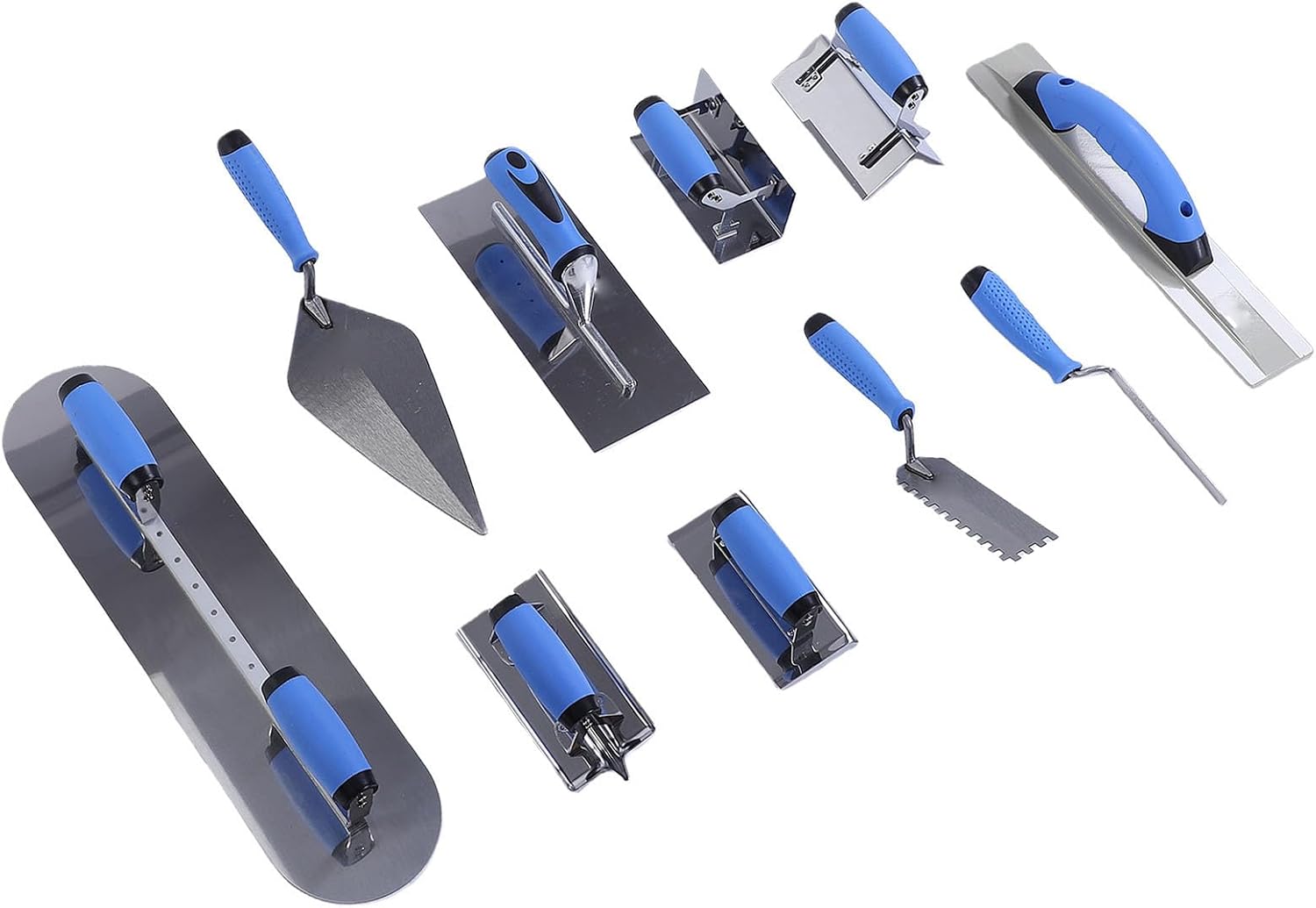 Concrete Trowel Set, Stainless Steel Masonry Hand Tools with Storage Carry Bag, Drywall Taping Knife Set for Grouting, Plastering and Professional Finishing