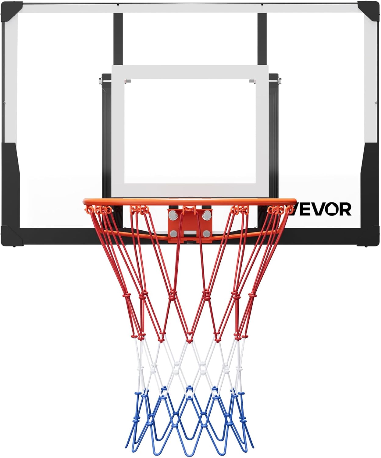 VEVOR Basketball Hoop, 44 54 Inchs PC Backboard Wall Mounted, Basketball Portable Hoop & Goal, Indoor & Outdoor with Hand-Crank Adjustment, Classic Basketball Court, Teens, Adults, Schools, Parks