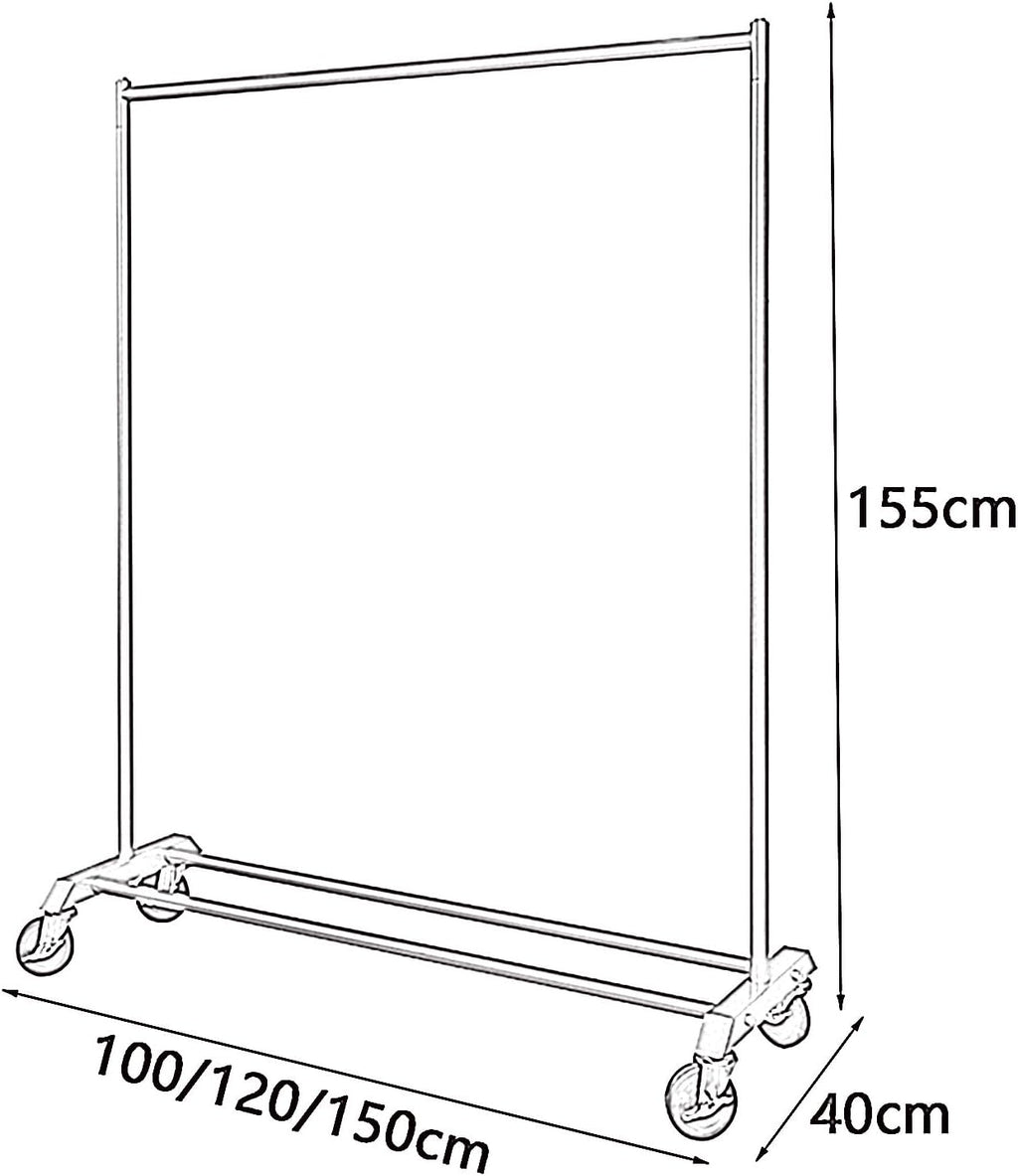 Heavy Duty Coat Rack, Garment Rack Metal Clothing Rack On Wheels, Boutique Display Clothes Rack with Shelves, Heavy Duty Clothes Rail, Portable Clothes Organizer for Bedroom (Gold 120X40X155CM)