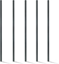 Fencer Wire Pack of 5 Heavy Duty 8FT Outdoor Steel Fencing Border Post, 16 Gauge Anti-rust Metal Fence Post, 2' Diameter Decorative Garden Fence Post, Black, FPSPS16-B8X5 FW