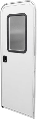 RV Entry Door 30' x 72' Face Mount Foam Core Passenger Side Door with Radius Corners on Top and Square Bottom with Screen Door (30 (W) X 72 (H) Pass Side, White)