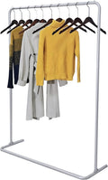 Garment Rack Silver Stainless Steel Clothes Rail Heavy Duty Metal Garment Rack Living Room Bedroom Floor-Standing Coat Rack Easy to Assemble Clothing Rack Retail Display Clothes Ra(Size:150X40X150CM)