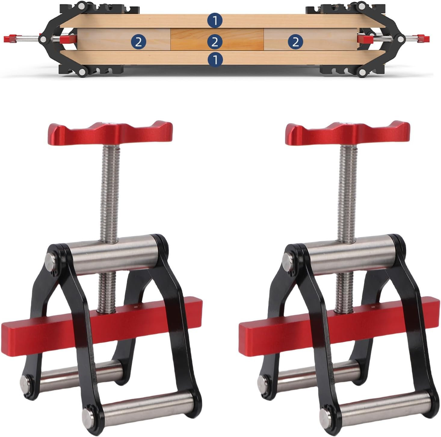 Fockety 4 Way Pressure Release Clamps, Pressure Panel Clamps, Wood Panel Corner Clamping System Woodworking Bracket Set for Cabinet, Tabletops, Furniture & Precision Wood Projects