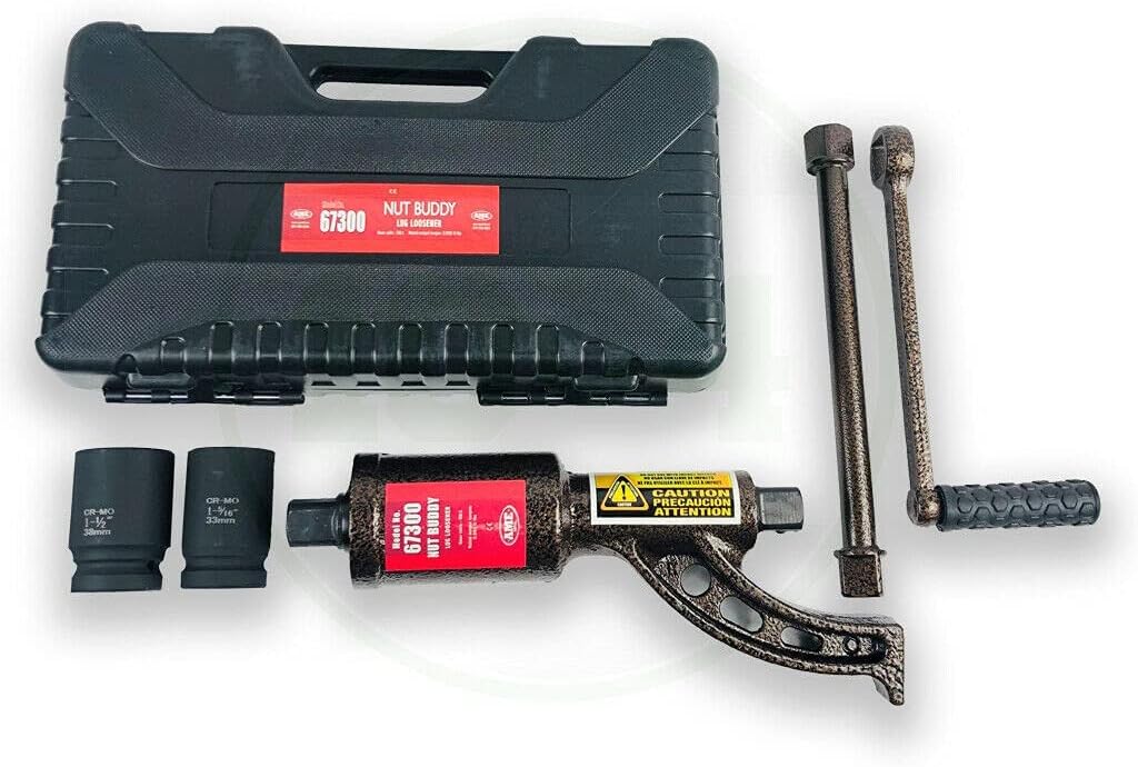 AME INTL 67300 Nut Buddy Wheel Nut Remover – Heavy-Duty Manual Tool for Stuck or Overtightened Lug Nuts - 1-1/2' and 1-5/16' Sockets