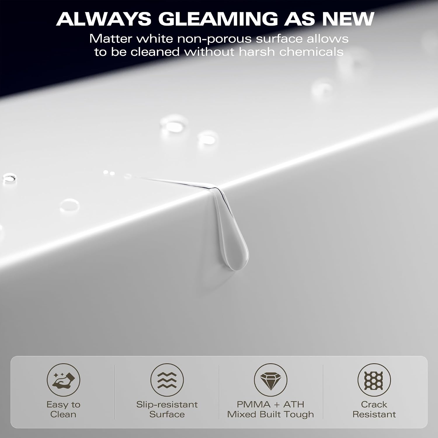 Immerse Yourself in Unmatched Luxury with Our Handcrafted Solid Surface Freestanding Bathtub - Perfect for Relaxation and Rejuvenation 22S03-59-2