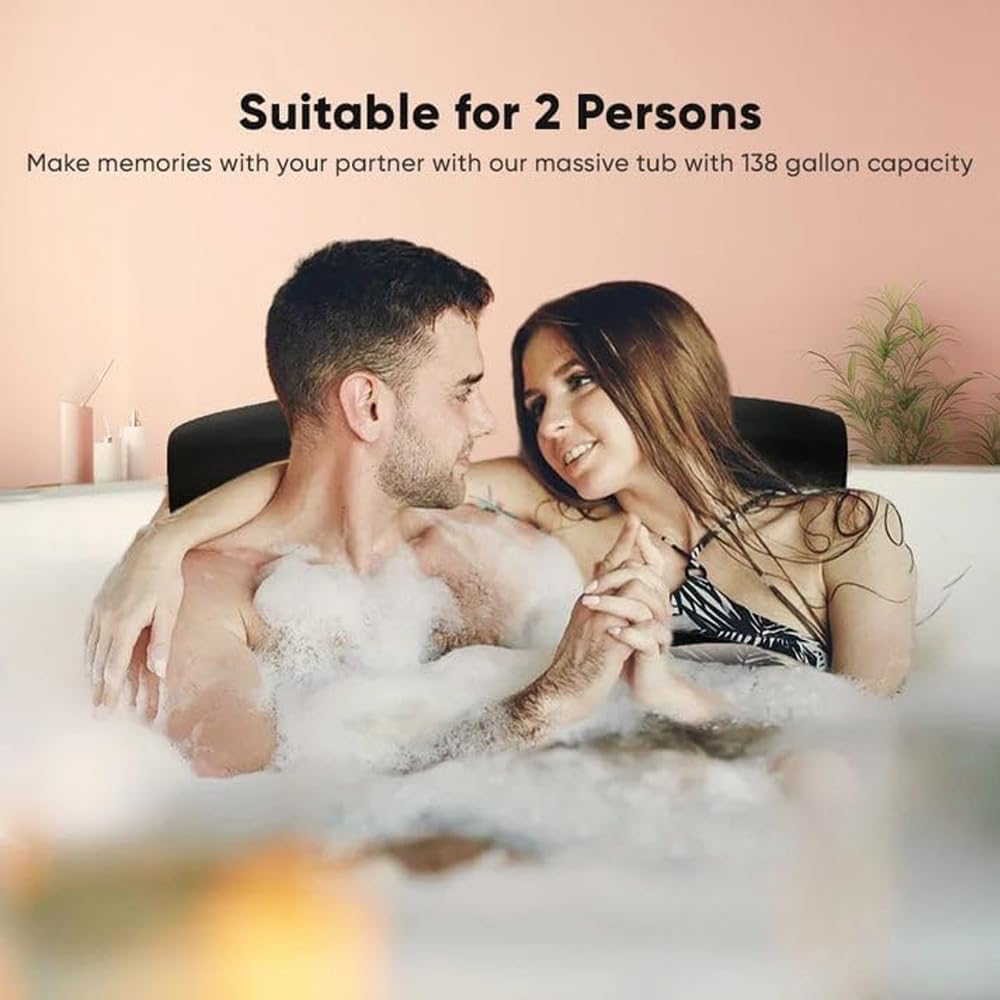 Freestanding Bathtub 71 Inch Acrylic Soaking Tub – Modern Oval Stand Alone Bath Tub, Deep Soak, Glossy White, Easy Installation, Bathroom Spa Tub for Home