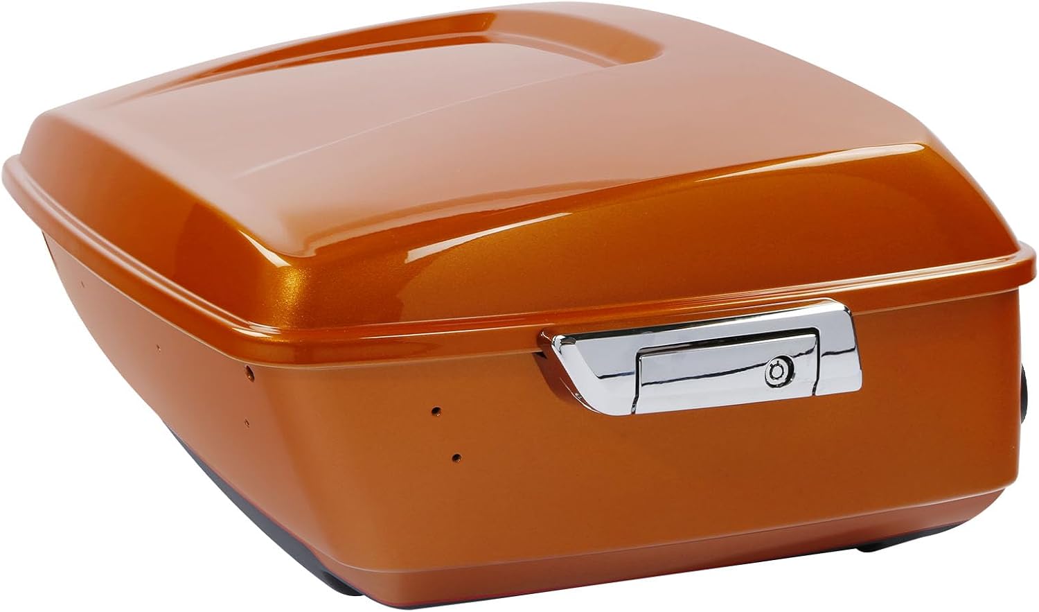 TCMT 13.7' King Motorcycle Trunk Box W/Latch Key Fit For Harley 2014-2025 Touring CVO Road King Road Glide Street Glide Electra Glide Ultra Limited Amber Whiskey/Vivid Black