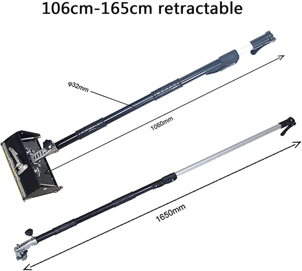 Drywall Taping Tools,9.8 Inch Drywall Taping Flat Finishing Set,Drywall Flat Finishing Box with 40''-63.8'' Adjustable Handle Stainless Steel Concrete Finishing Hand Tool (10')