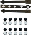 The Rustic Express - Self Adhesive 3 Iron Straps 18' & 20 Dome Top Round Clavos 1-1/4' - Decorative Hinges & Clavos for Farm, Fiberglass, Metal, Wooden Gate Hinge and Garage Door Hardware - Black