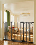 Cumbor 36' Extra Tall Baby Gate for Stairs, 29.7-57' Extra Wide Dog Gate for Doorways Hallways, Pressure Mounted Child Gate for Wide Opening, Auto Close Personal Safety for Babies and Pets, Black