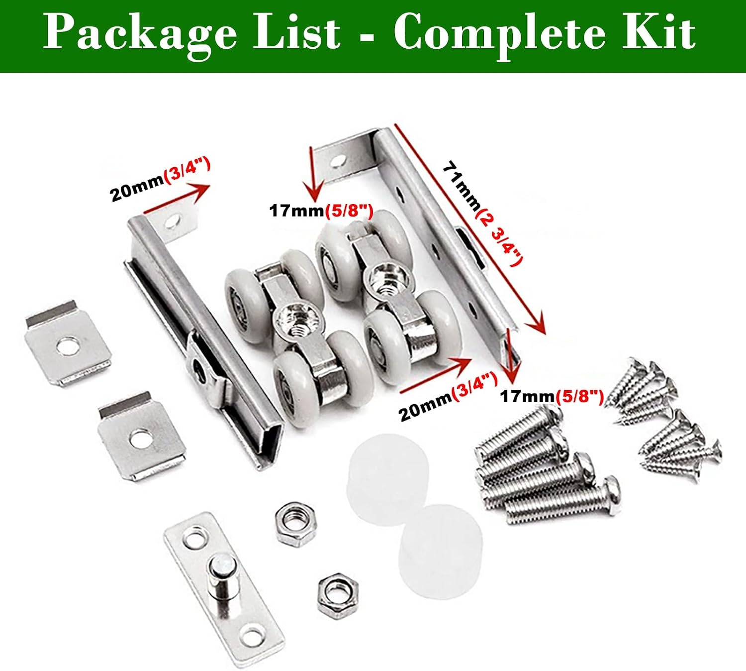 Double Track Bypass Barn Door Hardware Kit 48 60 72 96 144 in, Top Mount Aluminum Box Rail for 2 Door, Office Partition Track Replacement(Silver,68in(173cm))