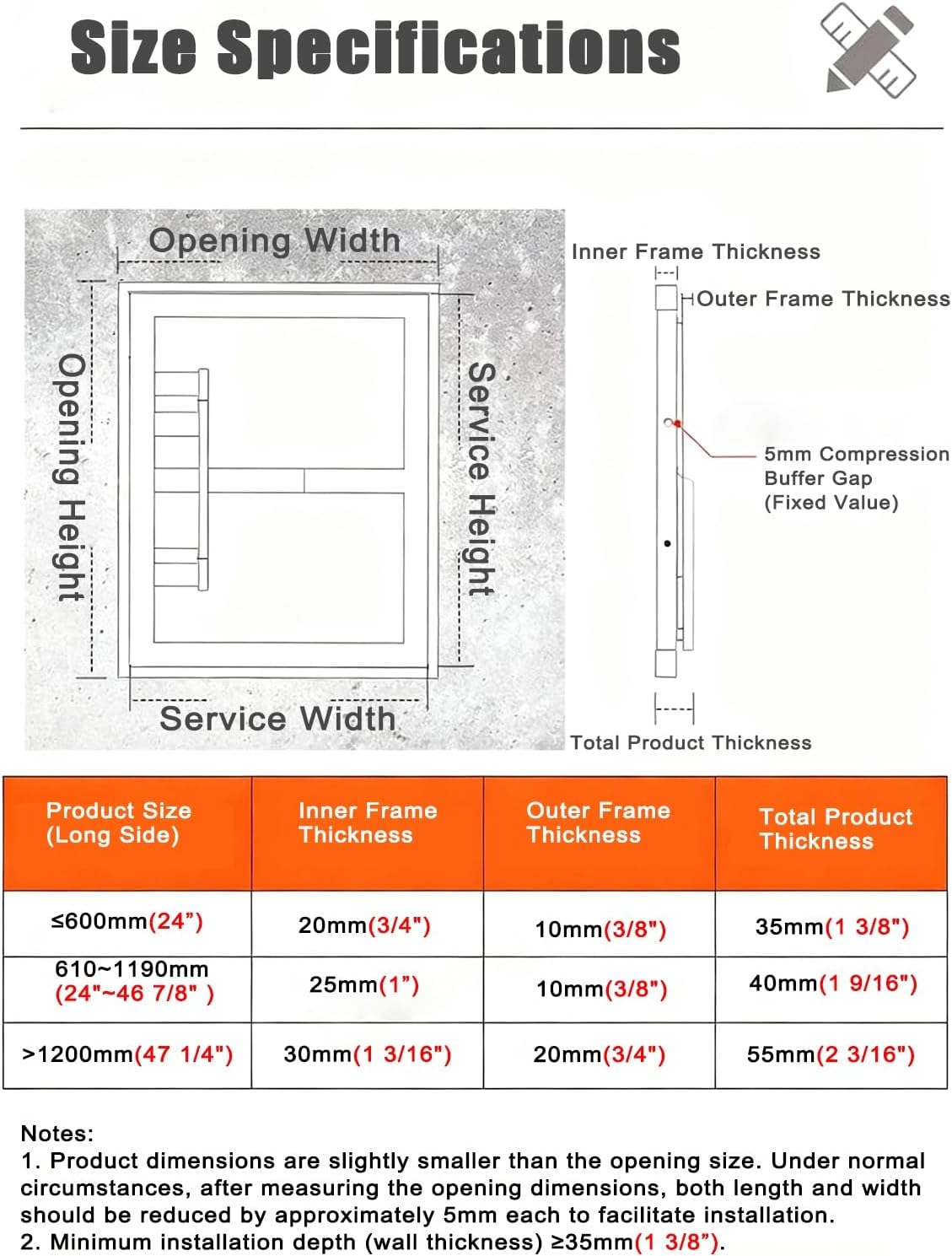 Heavy-Duty Galvanised Steel Access Door, Customisable Concealed Service Gate for Bathroom Tiles, for Hiding Pipes, Cables, and Fire Hydrants(6x6in/160x160mm)