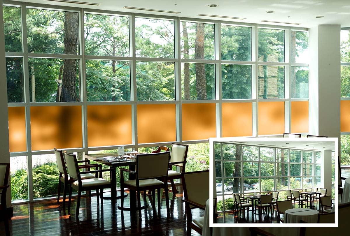 Window Film, Frosted Amber Static Cling, Color Privacy Film, Decorative Window Film, Frosted Colors (20' x 12ft)