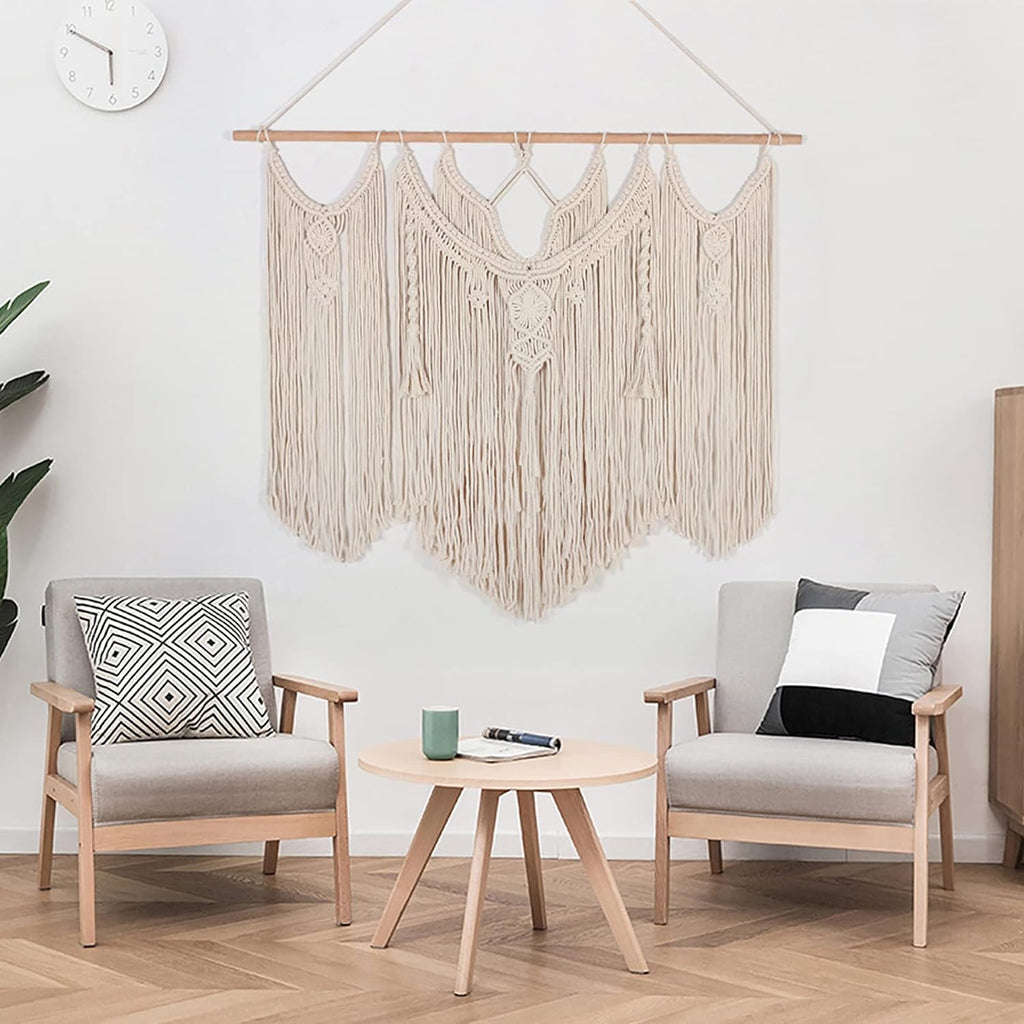 Tapestries Knitted Tapestry Wall Hanging Macrame, Big Size Macrame Tapestry Wall Hanging Chic Handicrafts Woven Tapestry Modern Bedroom Wall Decoration,31.5x39.3 Inch Tapestry