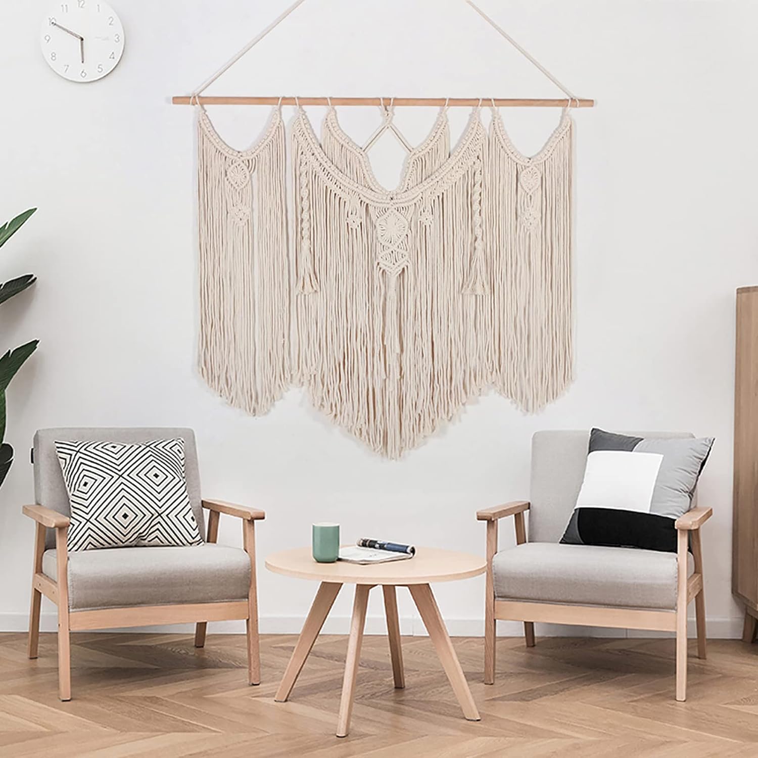 Tapestries Knitted Tapestry Wall Hanging Macrame, Big Size Macrame Tapestry Wall Hanging Chic Handicrafts Woven Tapestry Modern Bedroom Wall Decoration,31.5x39.3 Inch Tapestry