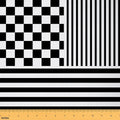 Black Plaid Stripes Fabric by The Yard,Checkered Lines Flannel Polyester Fabric for DIY Projects,Modern Simple Style Waterproof Outdoor Fabrics,Black 10 Yards,360' L x 59' W