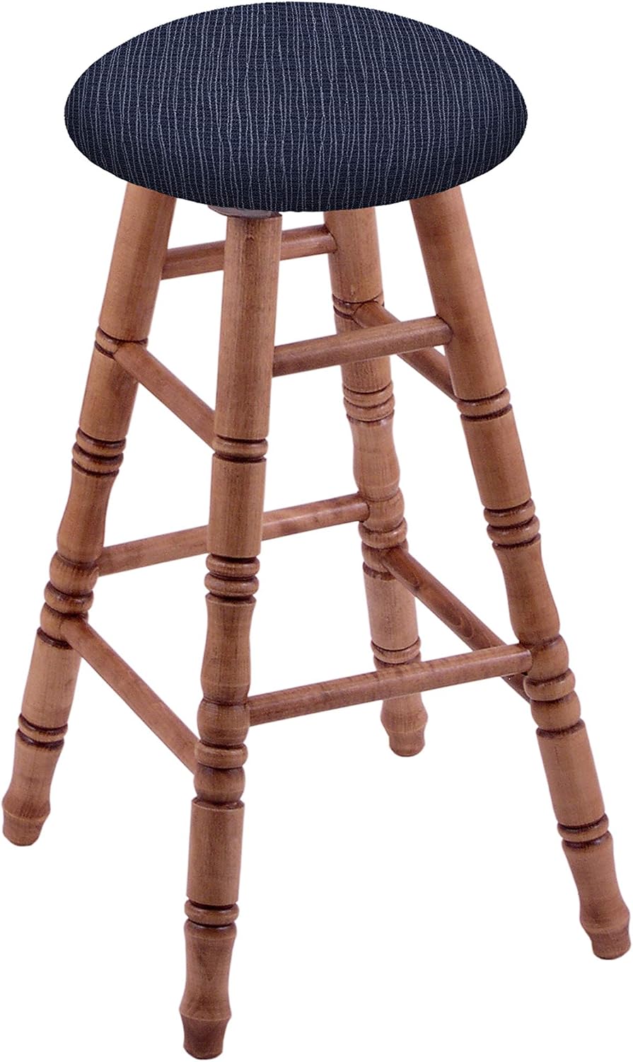 HBS XL Maple Round Cushion 36' Swivel Extra Tall Bar Stool with Turned Legs, Medium Finish, and Graph Anchor Seat