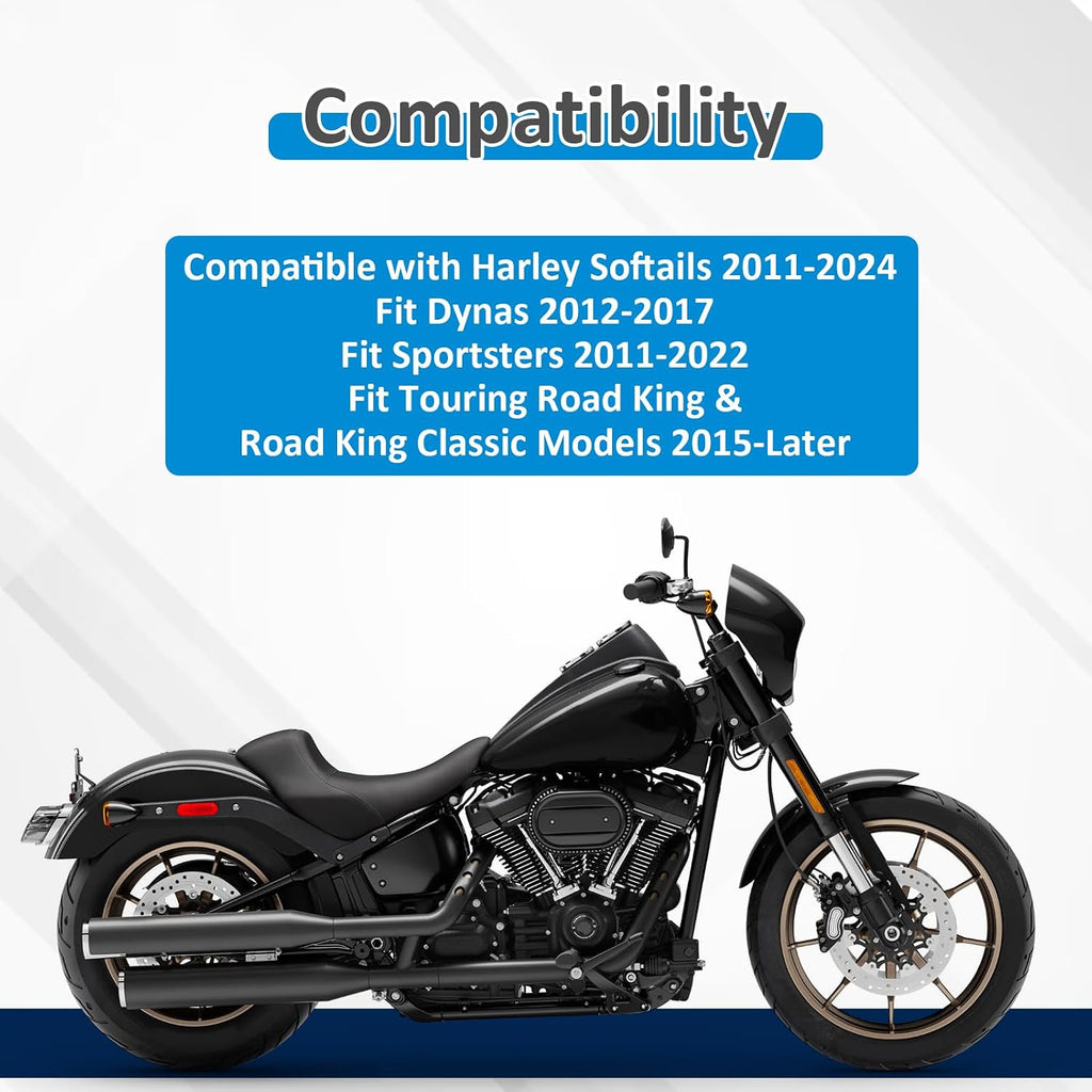 Wsays 12 Inch Pre-wired Handlebar Ape Bar Horn Compatible with Harley Softail 2011-2024 Fit Dyna 2012-2017 Fit Sportster 2011-2022 Fit Touring Road King 2015-Later
