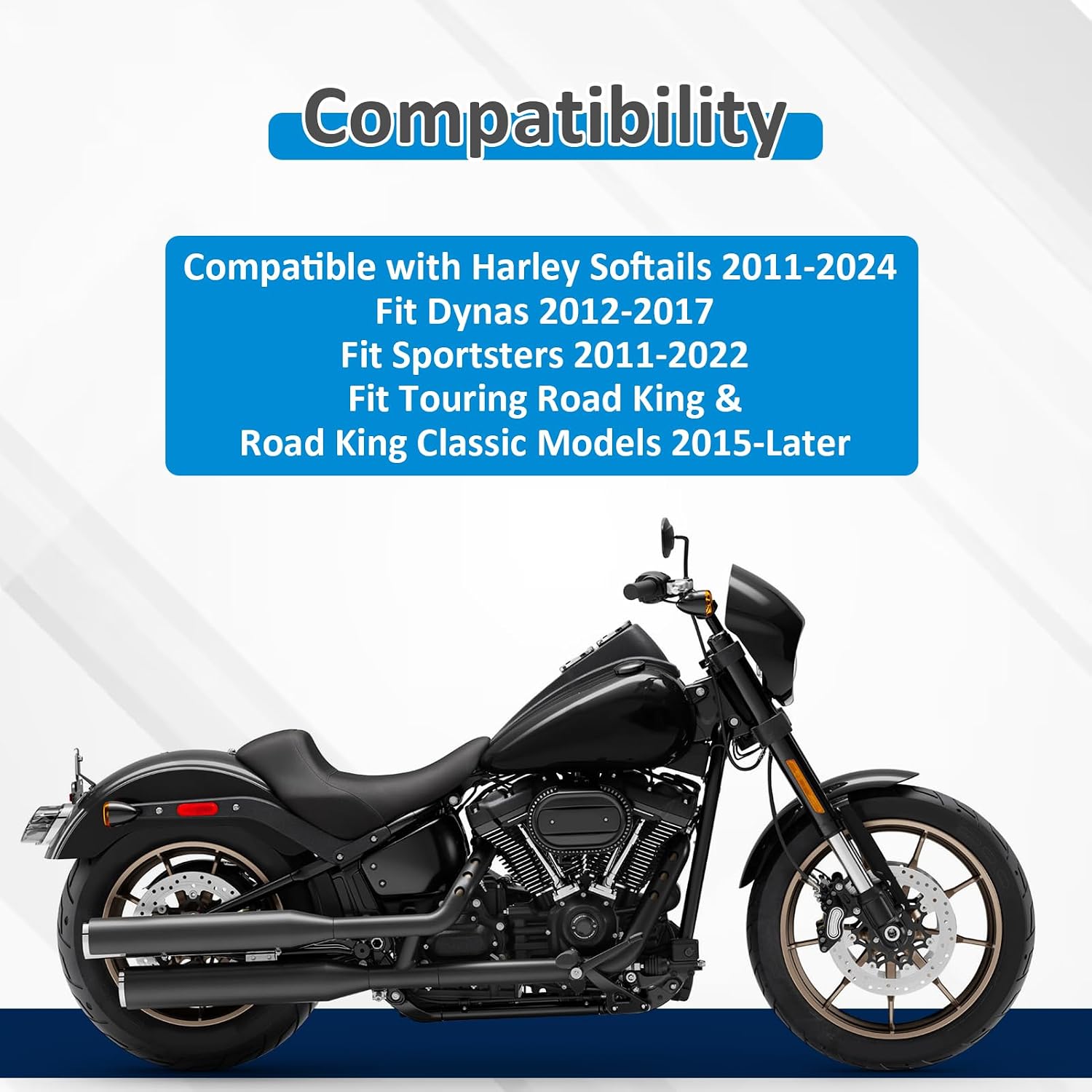 Wsays 12 Inch Pre-wired Handlebar Ape Bar Horn Compatible with Harley Softail 2011-2024 Fit Dyna 2012-2017 Fit Sportster 2011-2022 Fit Touring Road King 2015-Later