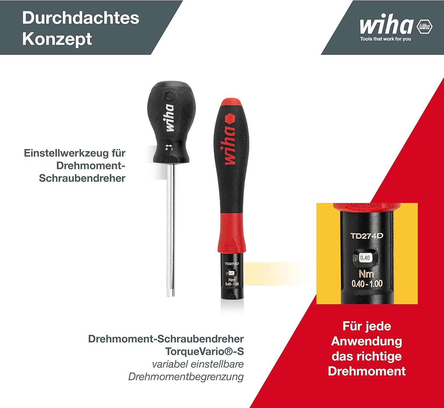 Wiha 28521100'- S Torque Screwdriver, Multi-Colour, 0.4-1.0 N m SF-Size 1