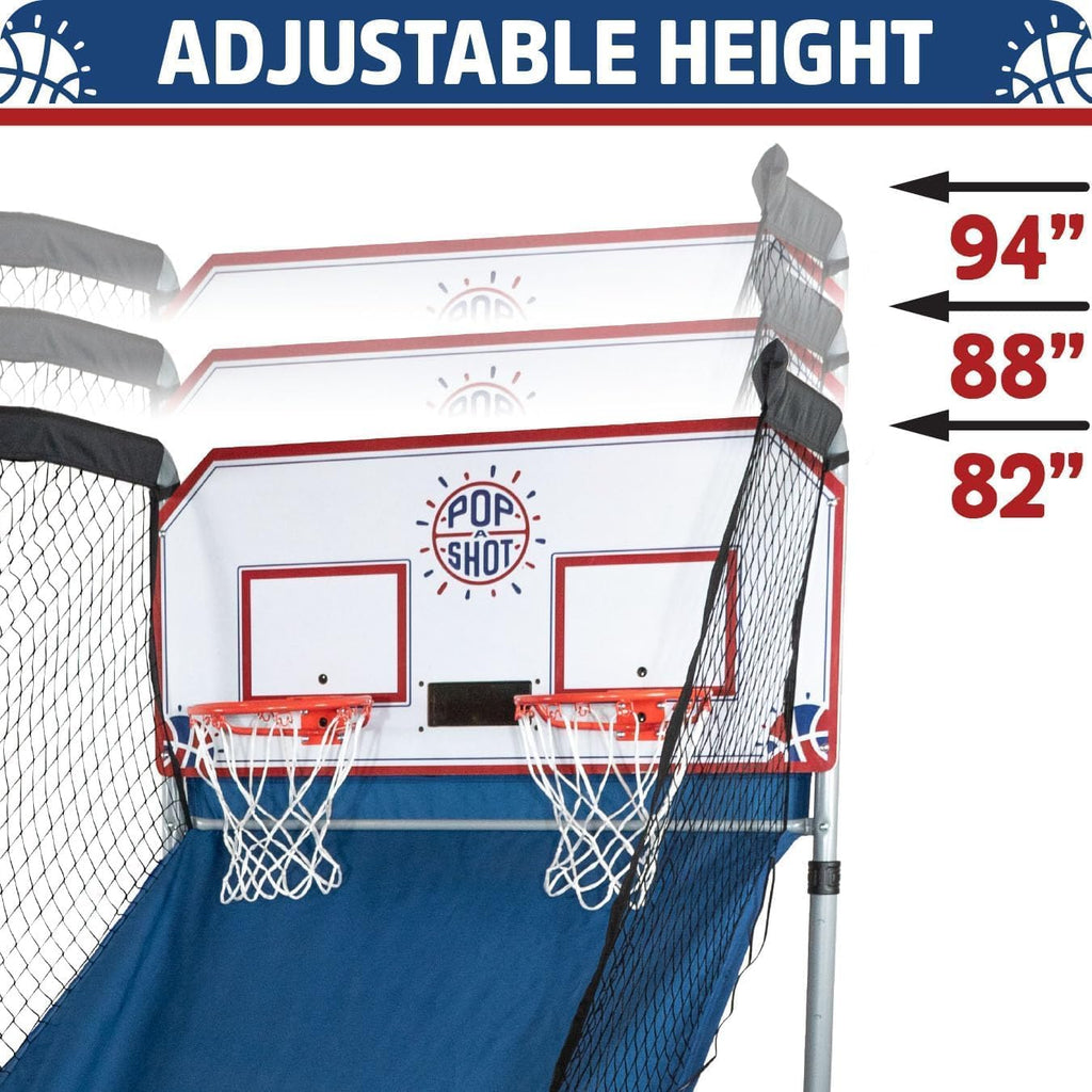 Pop-A-Shot - Home Dual Shot Arcade Basketball Game with NBA Graphics l Sensor Scoring l 16 Game Modes l 7 Balls l Foldable Storage l for All NBA Fans