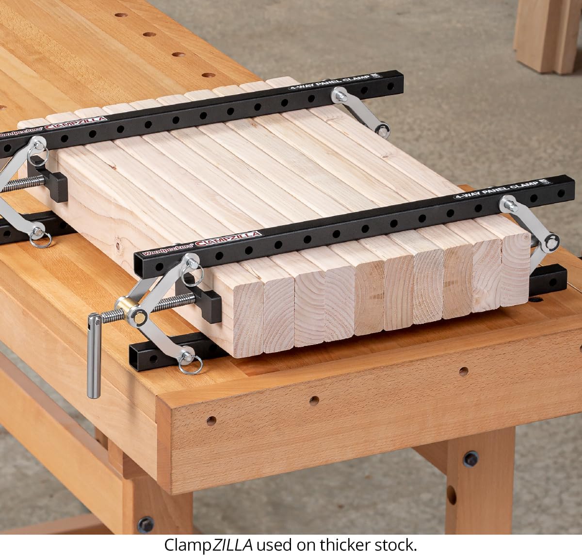 Woodpeckers Clampzilla 3.0, 38 Inch (4 Pack), 4-Way Panel Clamps for Glue-Ups on Cabinet Door Panels, Table Tops & Wood Panels, USA Made