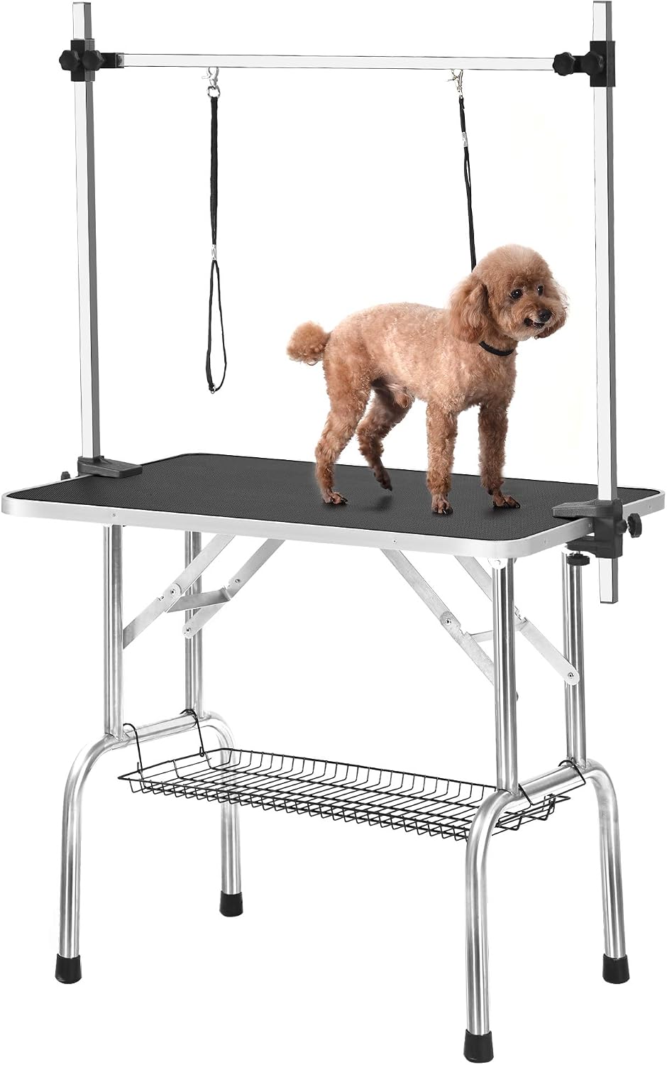 New Large Pet Grooming Table for Dog Cat with Adjustable Arm and Clamps Heavy Duty Portable Dog Grooming Table w/Arm & Noose & Mesh Tray (36INCH, Black)