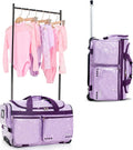 Fanwoli 23' Dance Bag with Garment Rack | Glittering Waterproof Fabric | Shine-Bright Collection | Ideal Competition Rolling Duffle Bag for Dancer Cheerleader Little Princess | Sparkle Purple