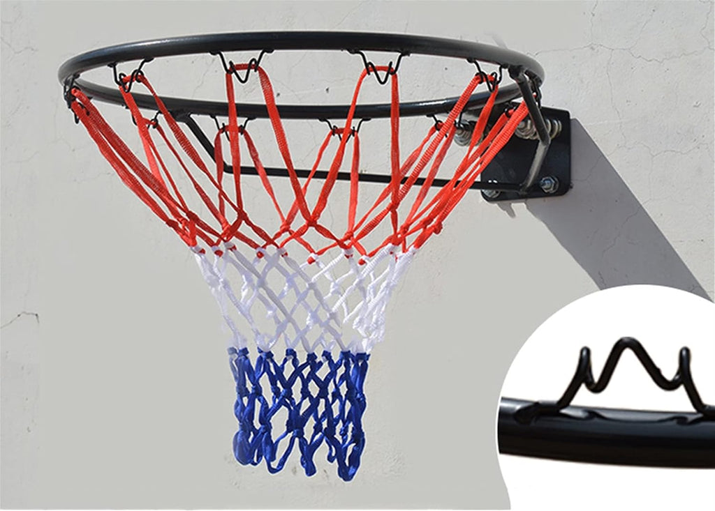 Basketball Rim Wall-Mounted Basketball Hoop Children Adult Outdoor Steel Basketball Board, 18in Portable Basketball Hoop (Color : Black)