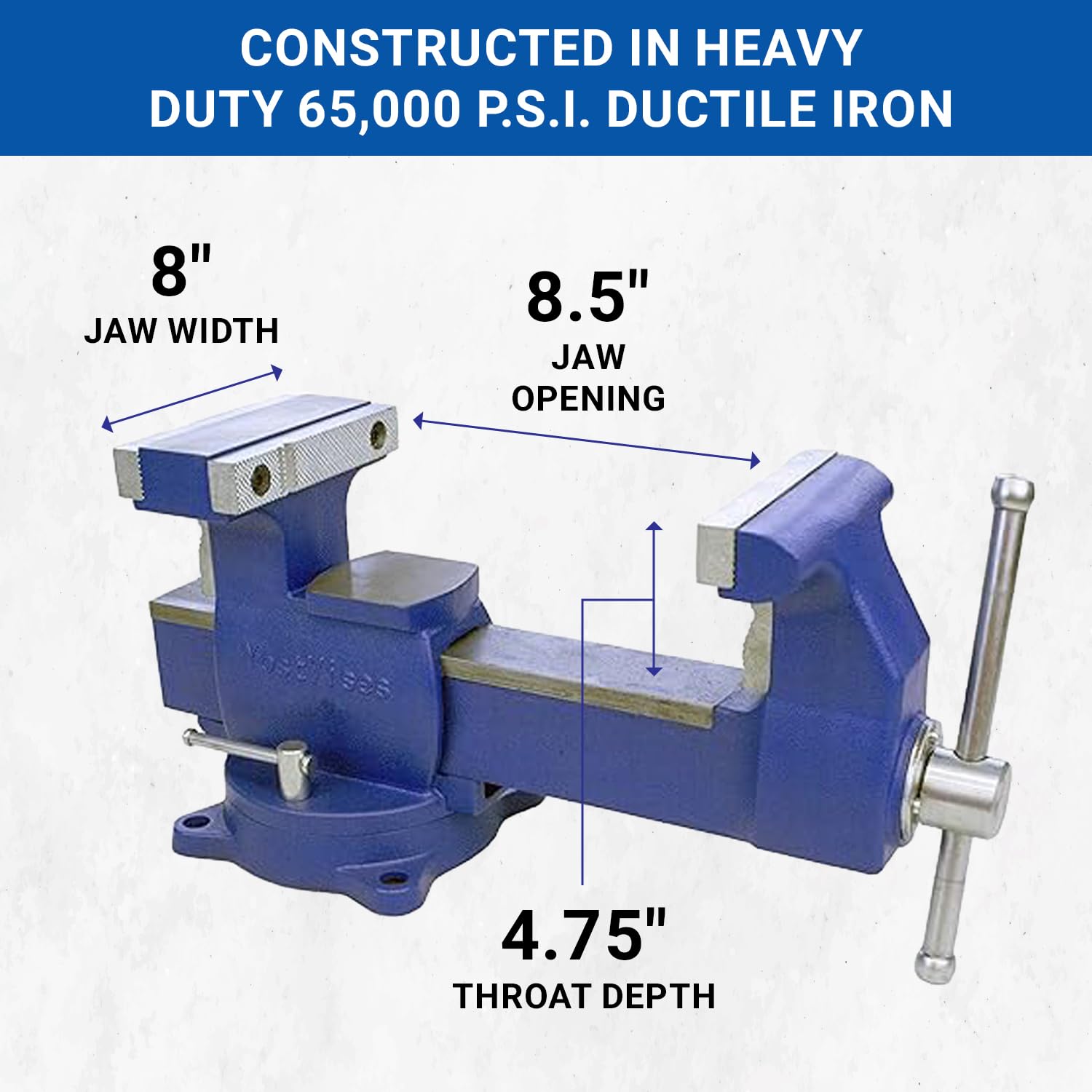 Yost Vises 880-D2 Reversible Combination Vise System | 8 Inch Jaw Width Heavy-Duty Utility Pipe and Bench Vise |Jaw Opens 12.5 Inches when Reversed | Swivel Base | Made with Ductile Iron Castings