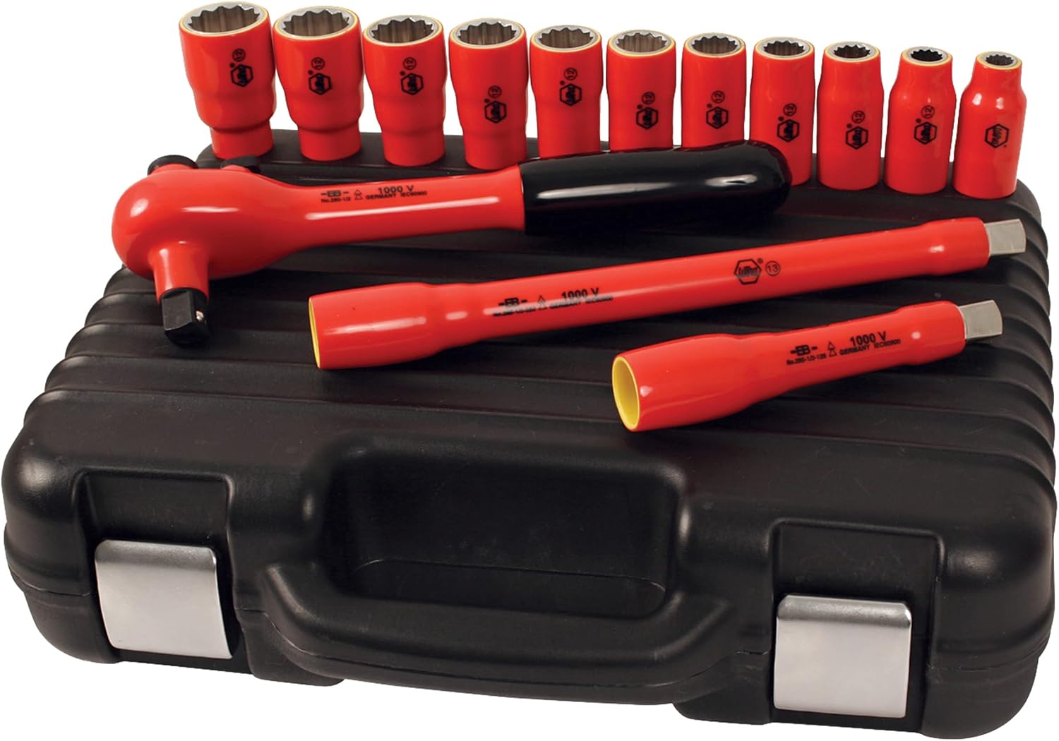 Wiha 31792 14 Piece Insulated Socket Set 1/2 inch Drive SAE