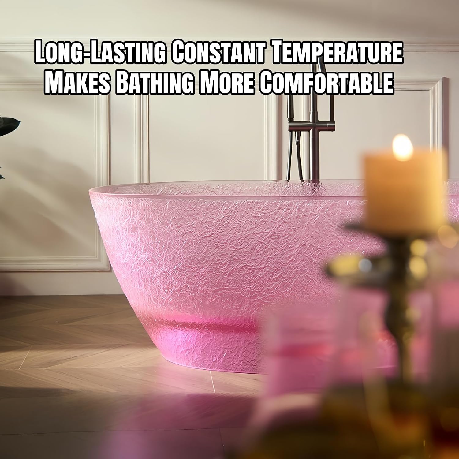 59' Edeyeu Freestanding Bathtub – Oval Ice Crack Solid Surface Bathtub, Luxury Extra Deep Soaking Tub In Natural Resin, Stand Alone Free Standing Tub For Modern Bathroom Design D